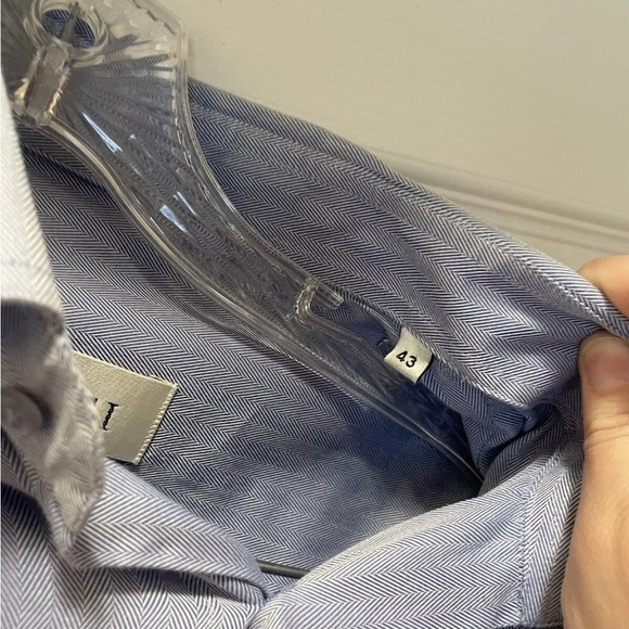 Vintage Franco Gucci Blue Button Down Pure Egyptian Cotton Shirt Size 43 - Picture 7 of 7